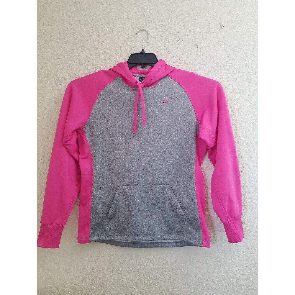 WOMENS NIKE THERMA FIT PINK HOODED SWEATSHIRT Hoodie Size M